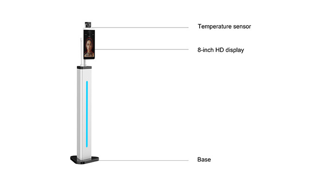 All In One Temperature Kiosk Non Contact Infrared Thermometer For Body Temperature