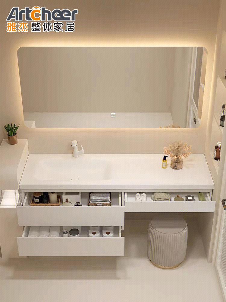 30" Light Grey PVC Modern Bathroom Vanity with Sink E1 or ECO Friendly Material Grade