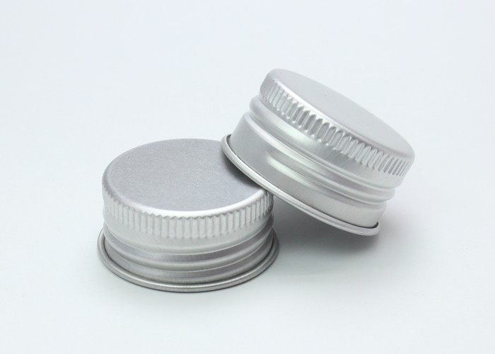 28mm Silver Screw Caps , Custom Aluminum Screw Covers For Screw Bottle
