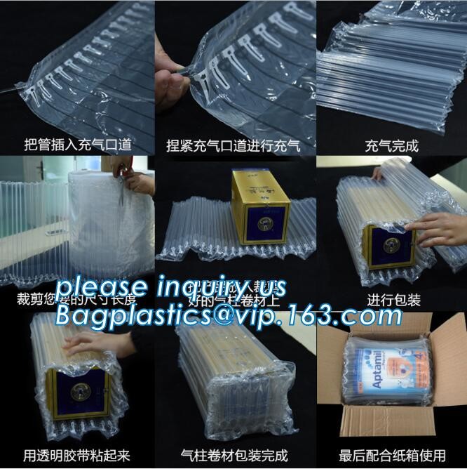 Anti-Shock Reusable Plastic PVC Inflatable Bubble Liner Protective Pac Red Wine Bags Protector For Fragile bagease pack