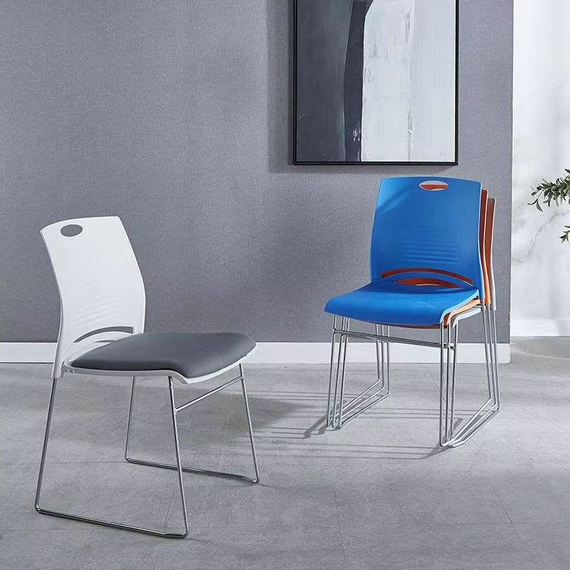 Orange Stacking Meeting Room Chairs Mesh Stackable Conference Room Chairs