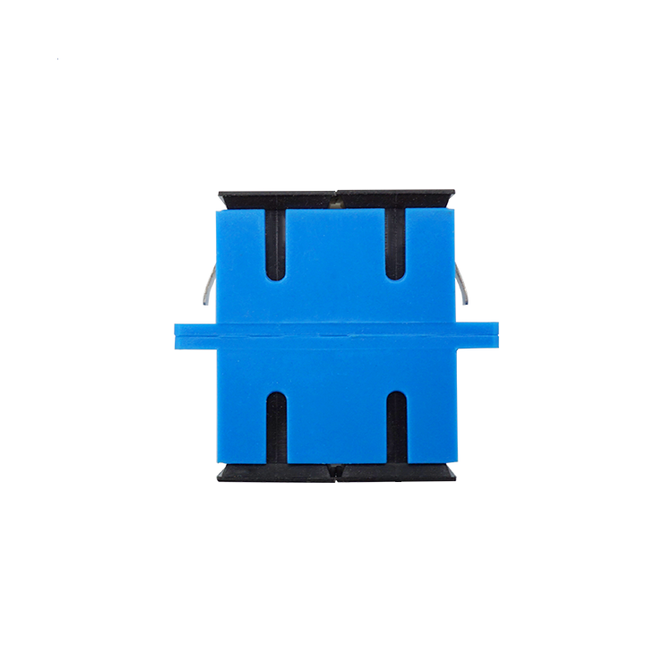 SC UPC Fiber Optic Adapter Single Mode Duplex Blue Color PC Material