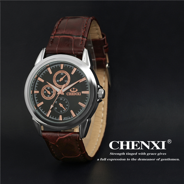 L005C6D Watch Wholesale Retailing Super Classic Wine Analog Pointer Leather Watches Unisex