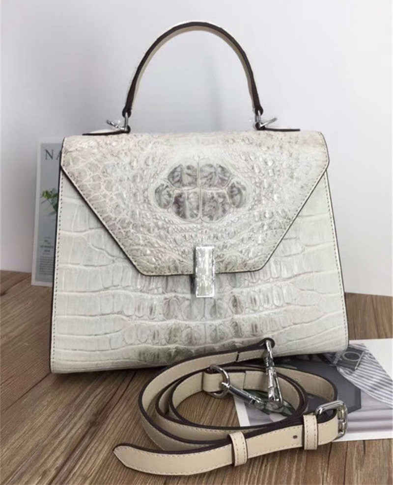Fashion Genuine Crocodile Skin Lady Handbag Exotic Real True Alligator Leather Female Purse Women Three-way Shoulder Bag