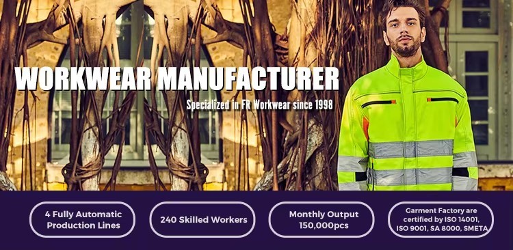 In Stock Men Hi Vis Workwear Safety Jacket Two Tone Top Waterproof Reflective Jacket