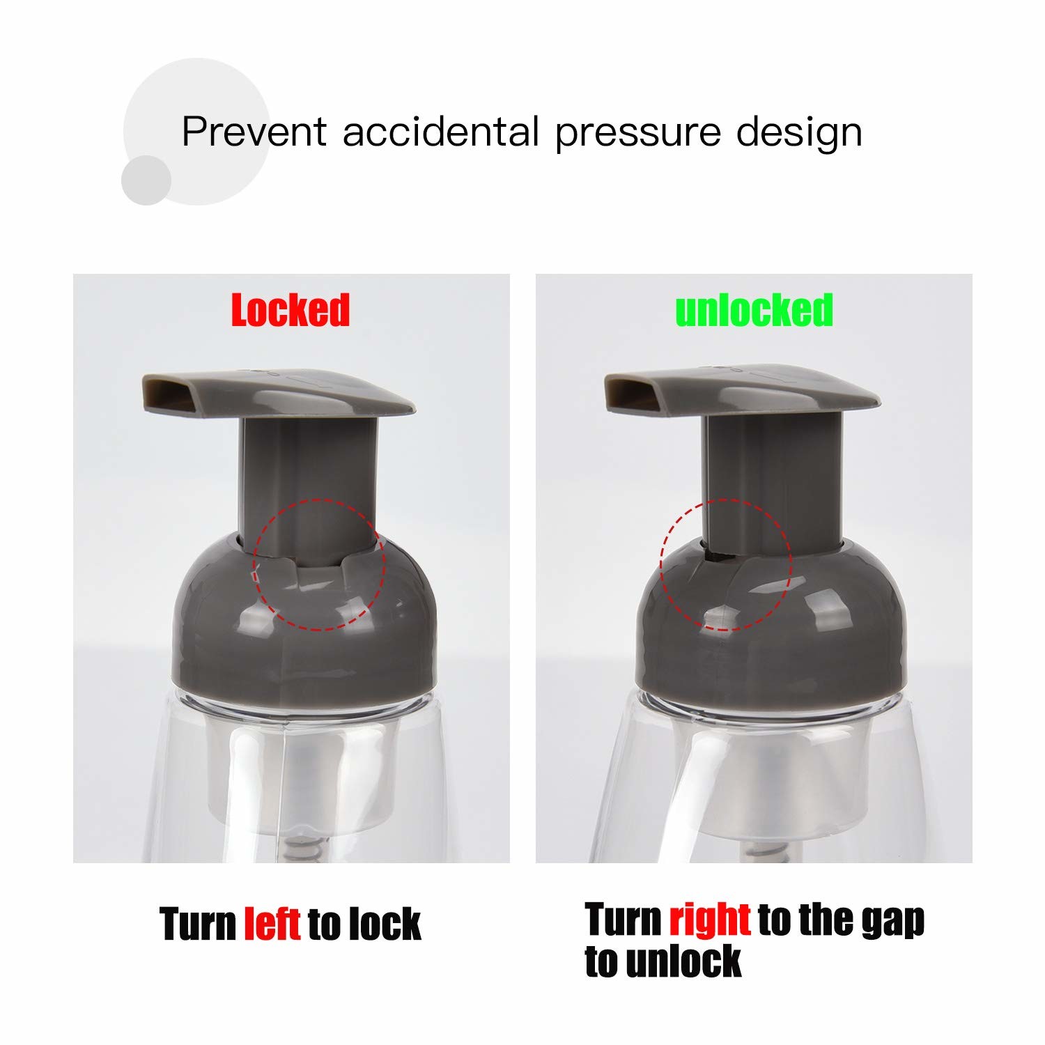 Sturdy And Durable Plastic Foaming Soap Dispenser With Stainless Steel Spring