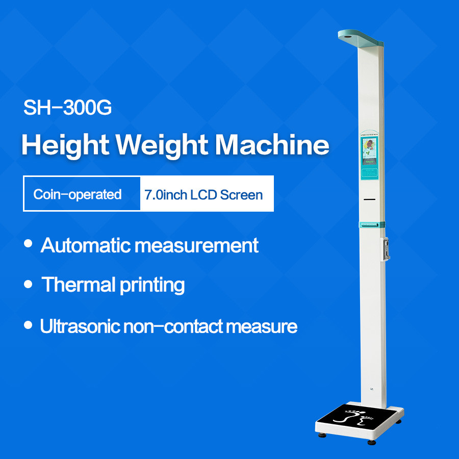 Automatic BMI Coin Operated Height Weight Scales With Blood Pressure Monitor