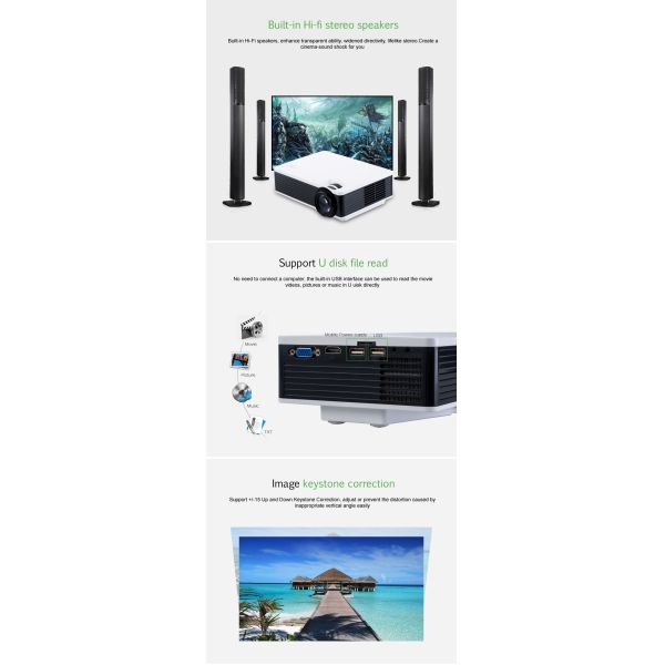 4.0 Inch Single LCD Projector Home Theater , Home Video Projector Full Color