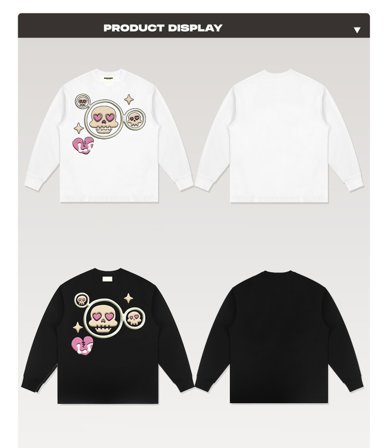 Men Women's Custom Printed Long Sleeve T-Shirt in Heavy Cotton Fabric for Fashion Lovers