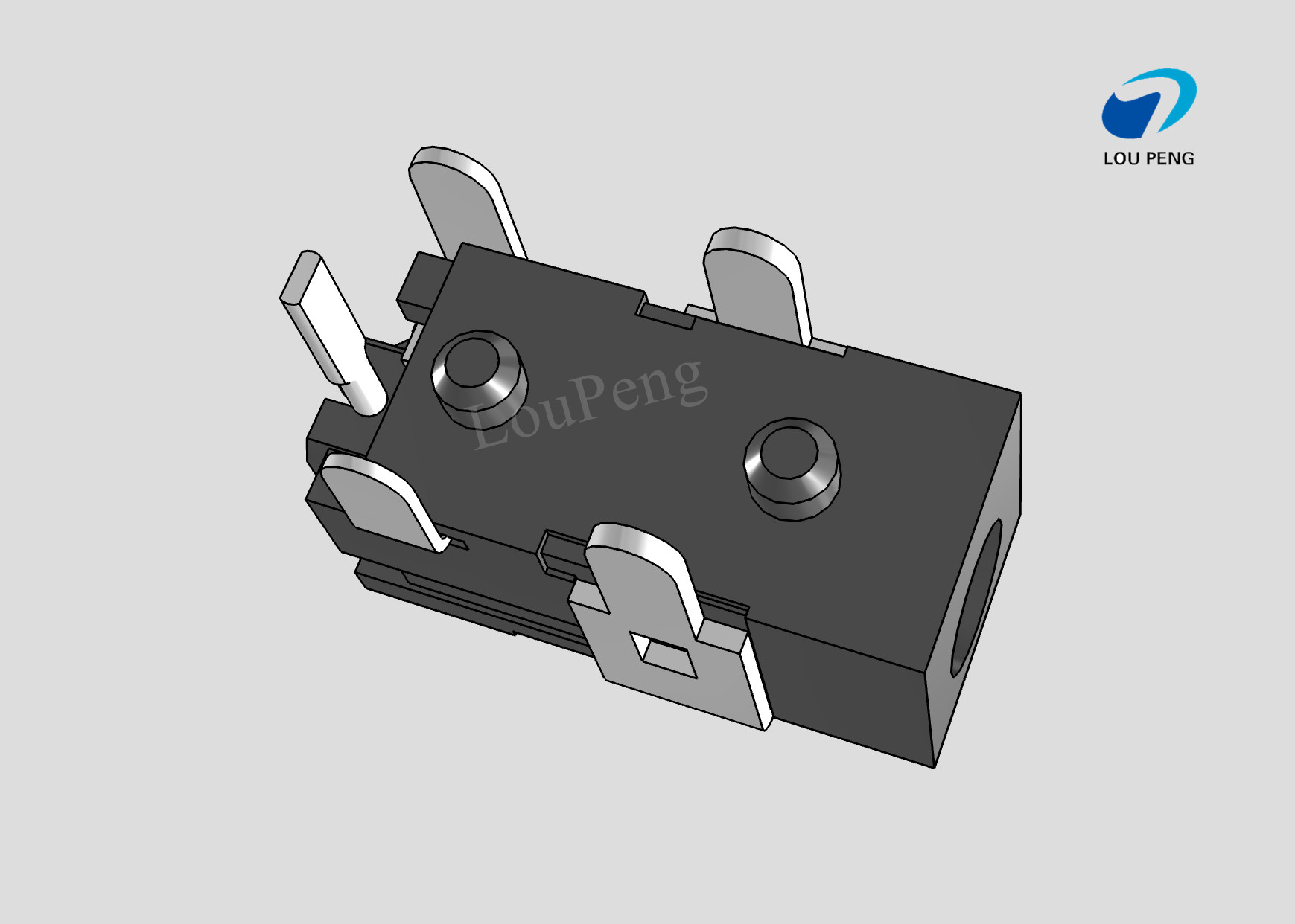 DC Jack Connectors, Cable-to-Board, 5 Position, Jack, 25VDC Operating Voltage, Right Angle, Printed Circuit Board, DIP