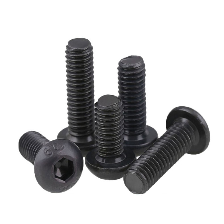 Hexagon Socket Button Head Screws ISO7380 Alloy Steel High Grade 10.9 12.9 Level Half Round Head Allen Bolt Black Oxide
