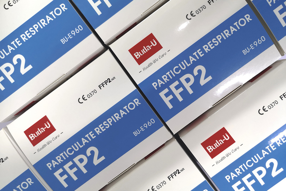 CE Mark Printing CE Respirator Mask FFP2 , FFP2 Protective Face Mask With CE 0370 , In China Export White List