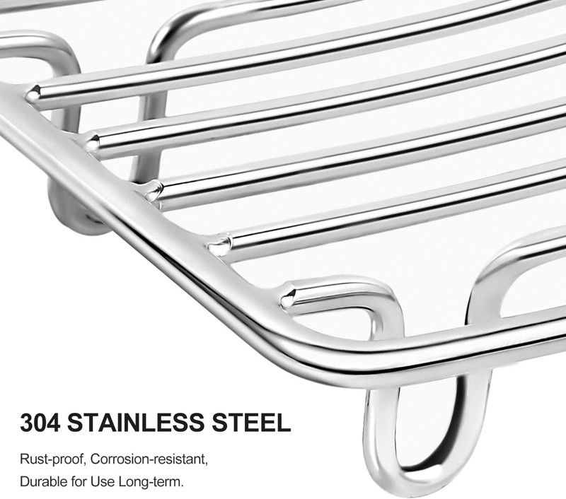 Stainless Steel Rust Proof Self Draining Bar Soap Dish Holder for Shower Bathroom