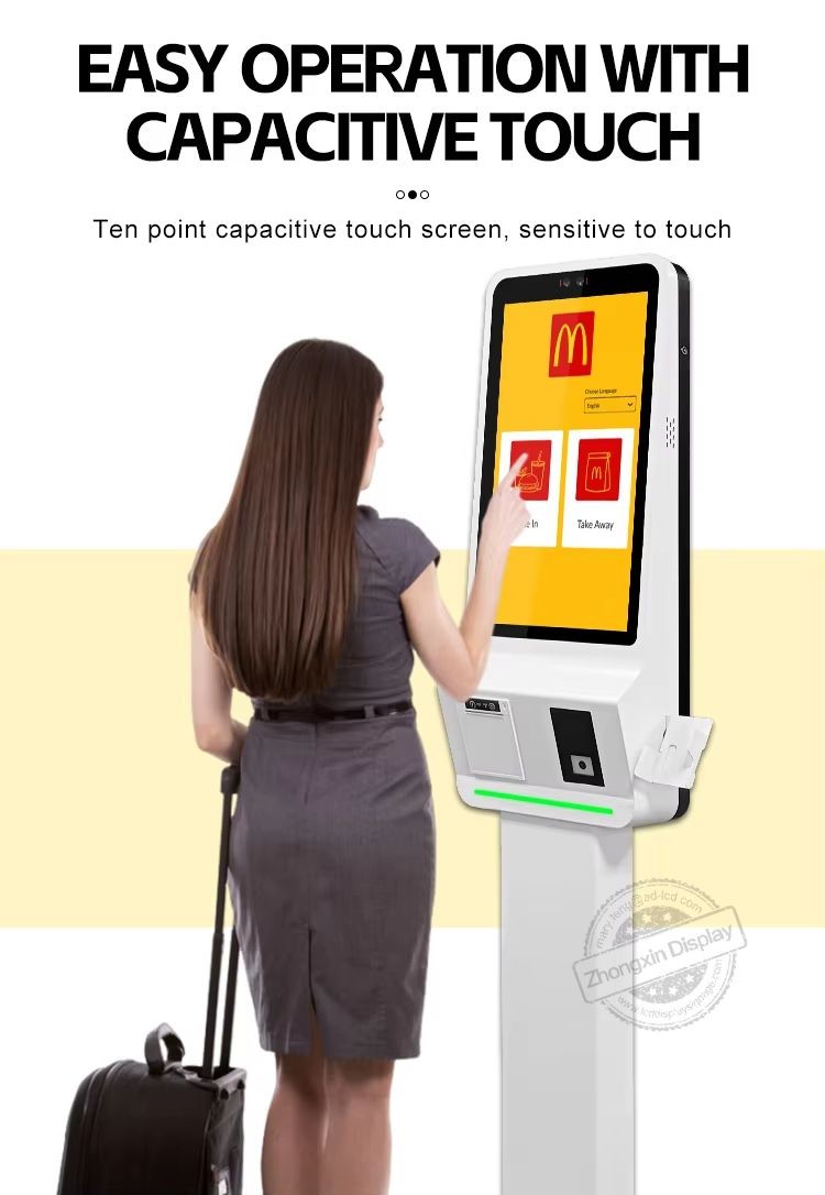 21.5" 24" 27" 32" Self Service Payment Kiosk Max Resolution 1920*1080 Digital Restaurant Menu Display