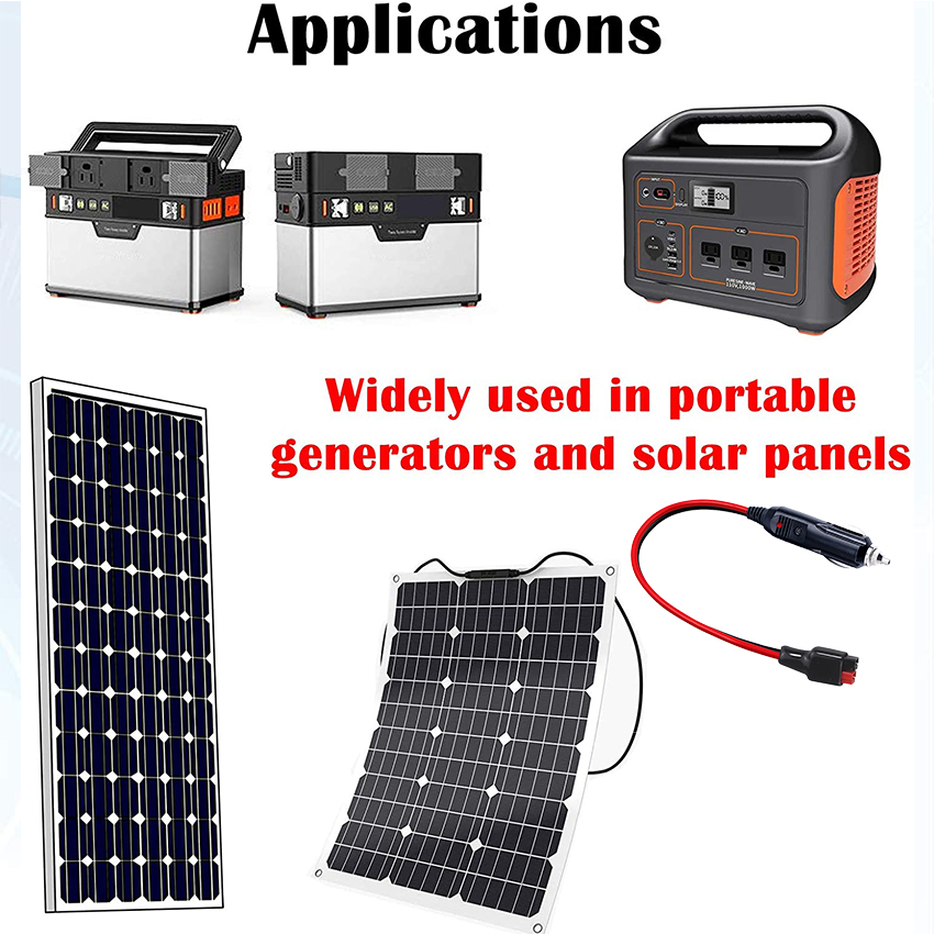 Solar Power Cable Cigarette Lighter Male To 15A Andersons Plug Solar Panel Power Cable