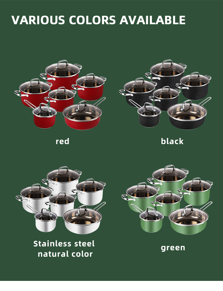 Hot Selling 12pcs Stainless Steel Cookware Set Cooking Tornado Pots And Pans Cookware Sets