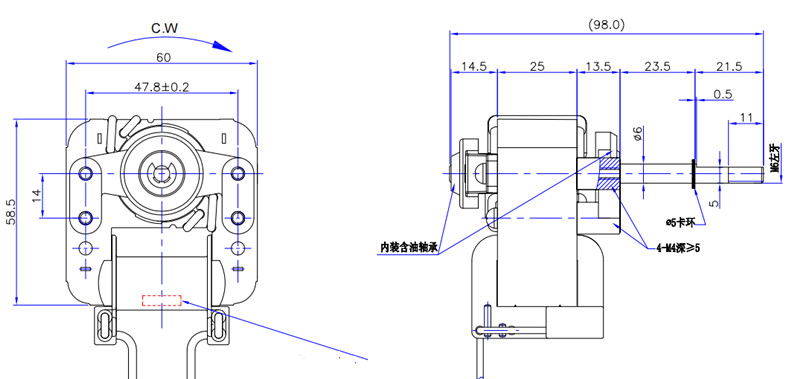 CL.H Insulation Class Shaded Pole Motor For Air Fryer Oven Use