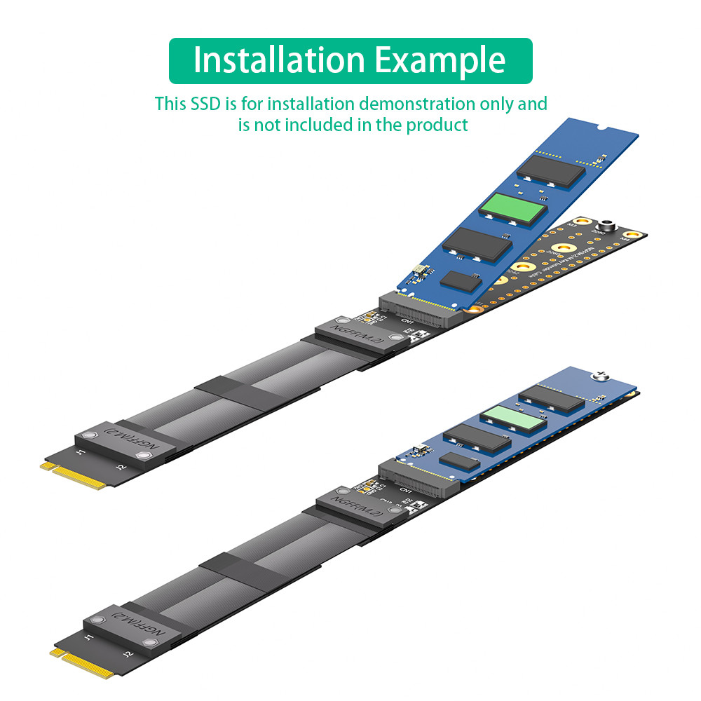 M.2 NGFF Key M NVMe SSD Extension Cable Extender PCIe3.0 X4 Full Speed High Speed SSD Desktop Computer Extension Cable