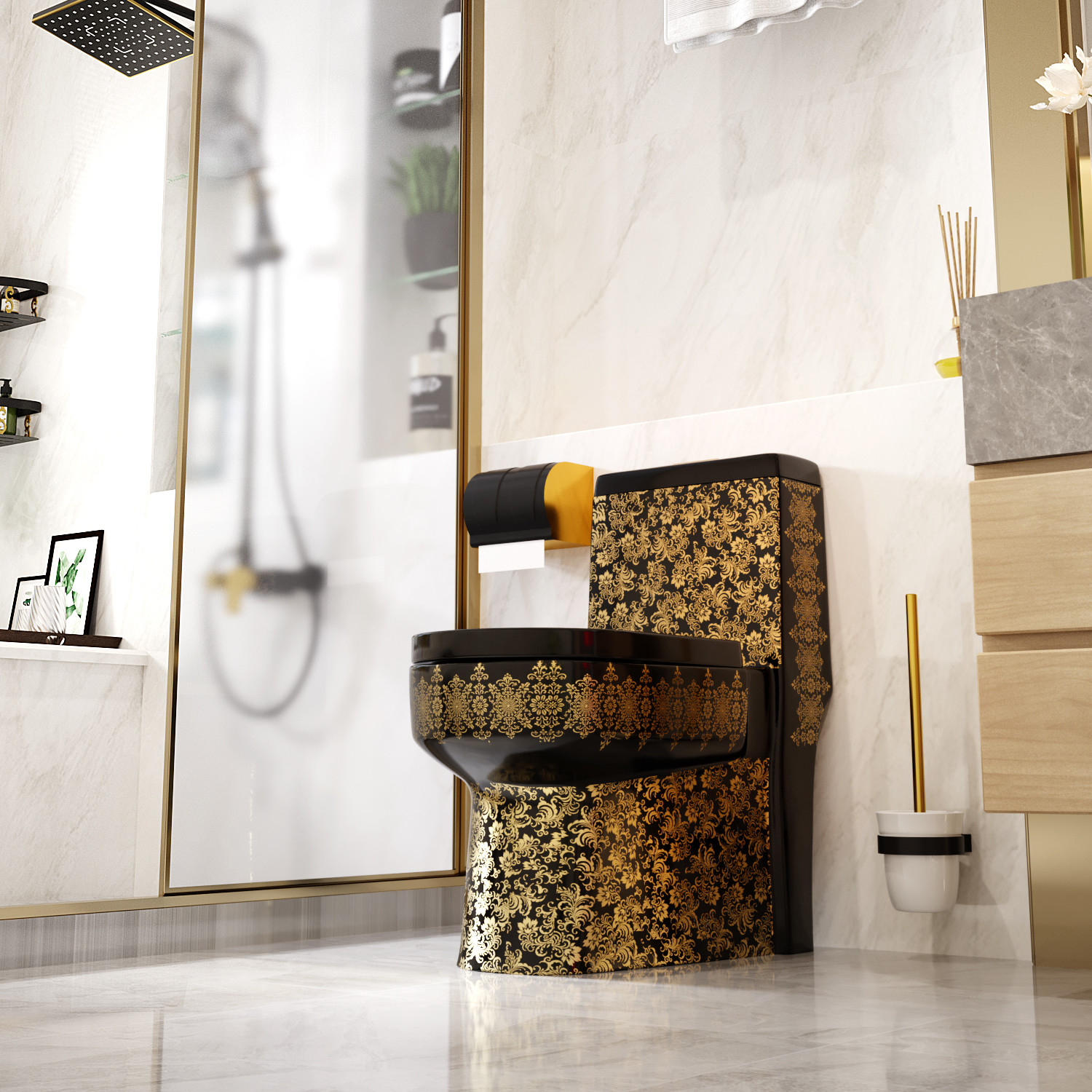 Floor Mounted 3L 6L 1 Piece Comfort Height Toilet Super Swirl Flush