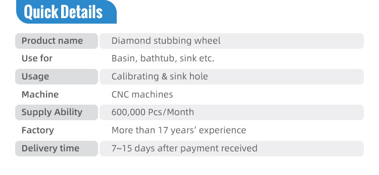 Stable Performance And Long Lifespan Diamond Tools CNC Stubbing Wheels For Grinding Slabs