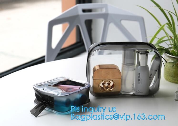 Travel Portable PVC Transparent Waterproof Cosmetic Bag Women Makeup Toiletry Bags, PVC Cosmetic Pouch, PVC Makeup Bag,