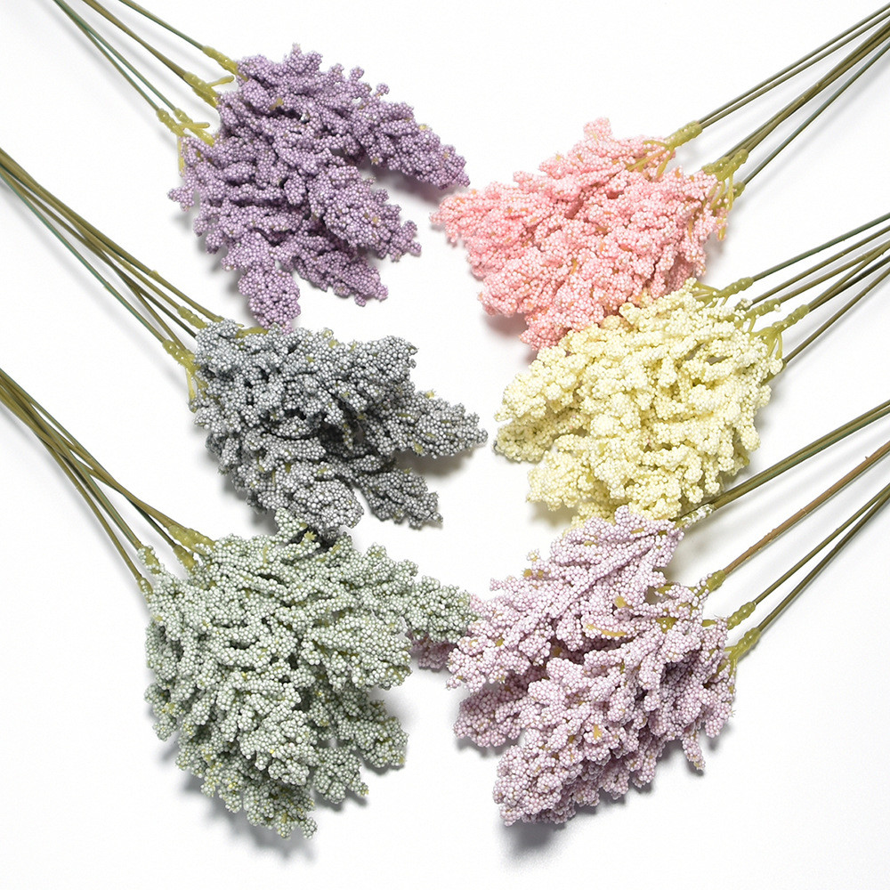 Minimalist Faux Wheat Bouquet Realistic Fake Flowers 5x30cm Plastic