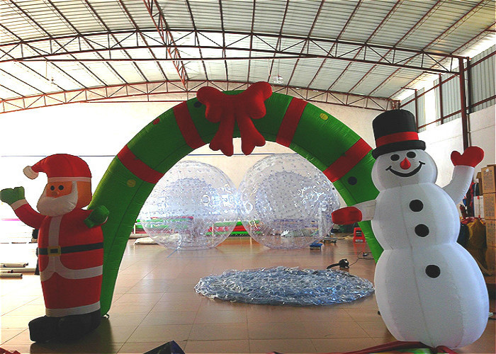 Holiday Blow Up Christmas Decorations , Inflatable Christmas Arch Ornaments 4.6 X 3.6m