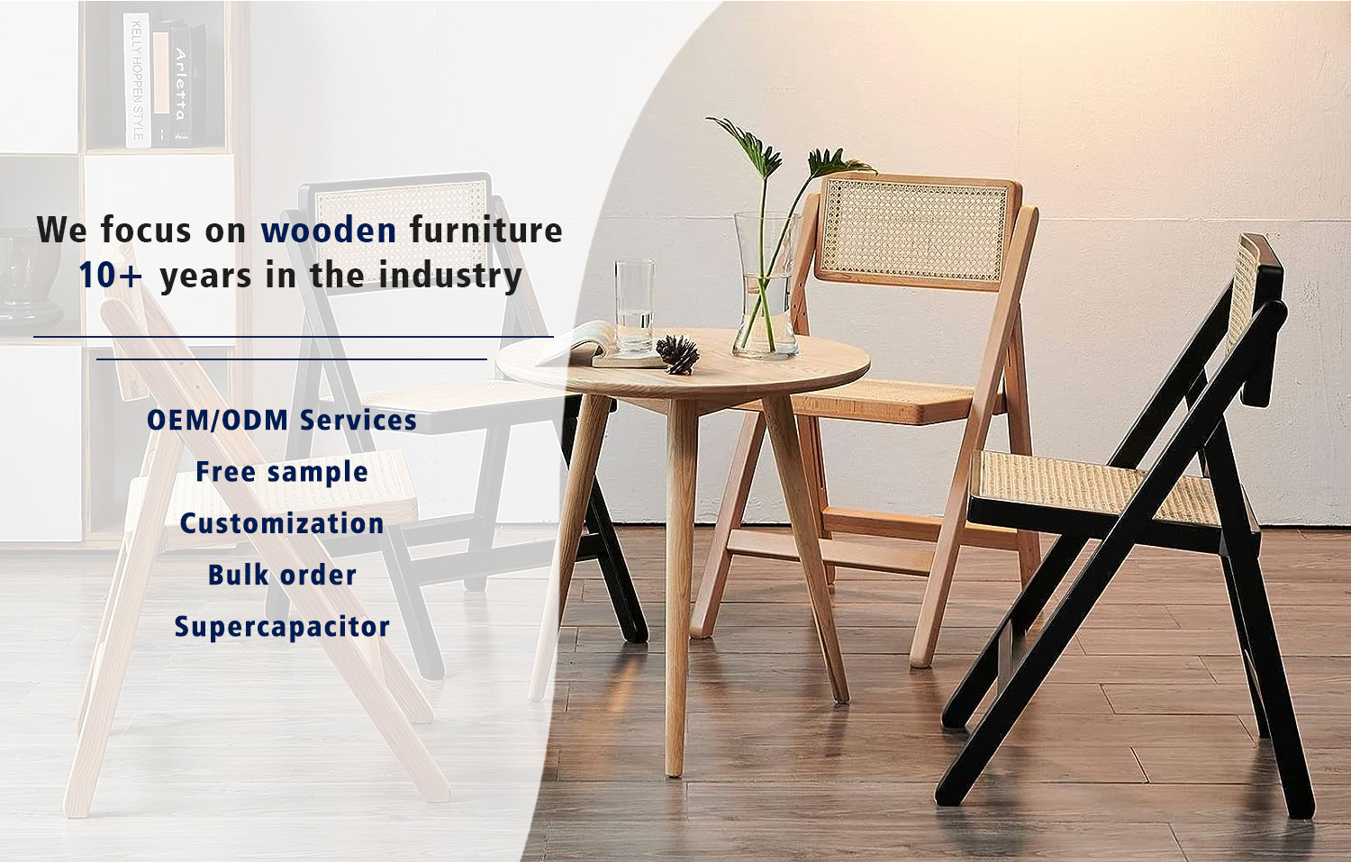 Wooden Dining Room Furniture Durable Foldable Chairs for Restaurants and Events