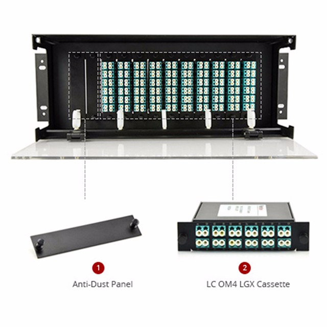 1.3mm Sheet 4U 240 Port MPO MTP Optical Patch Panel