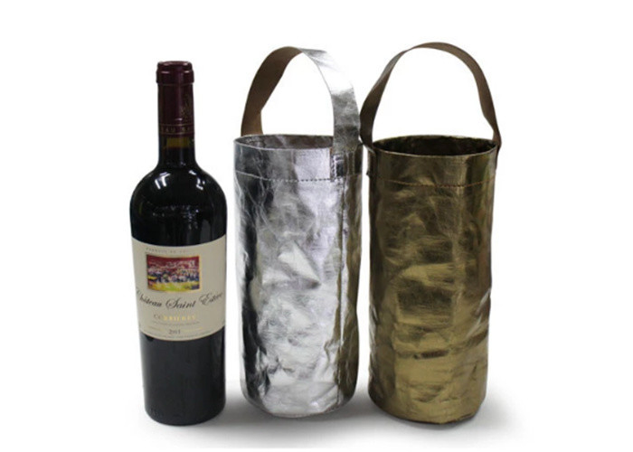 Portable Single Wine Bottle Carrier Bags With Carrying Handle Recycled Biodegradable