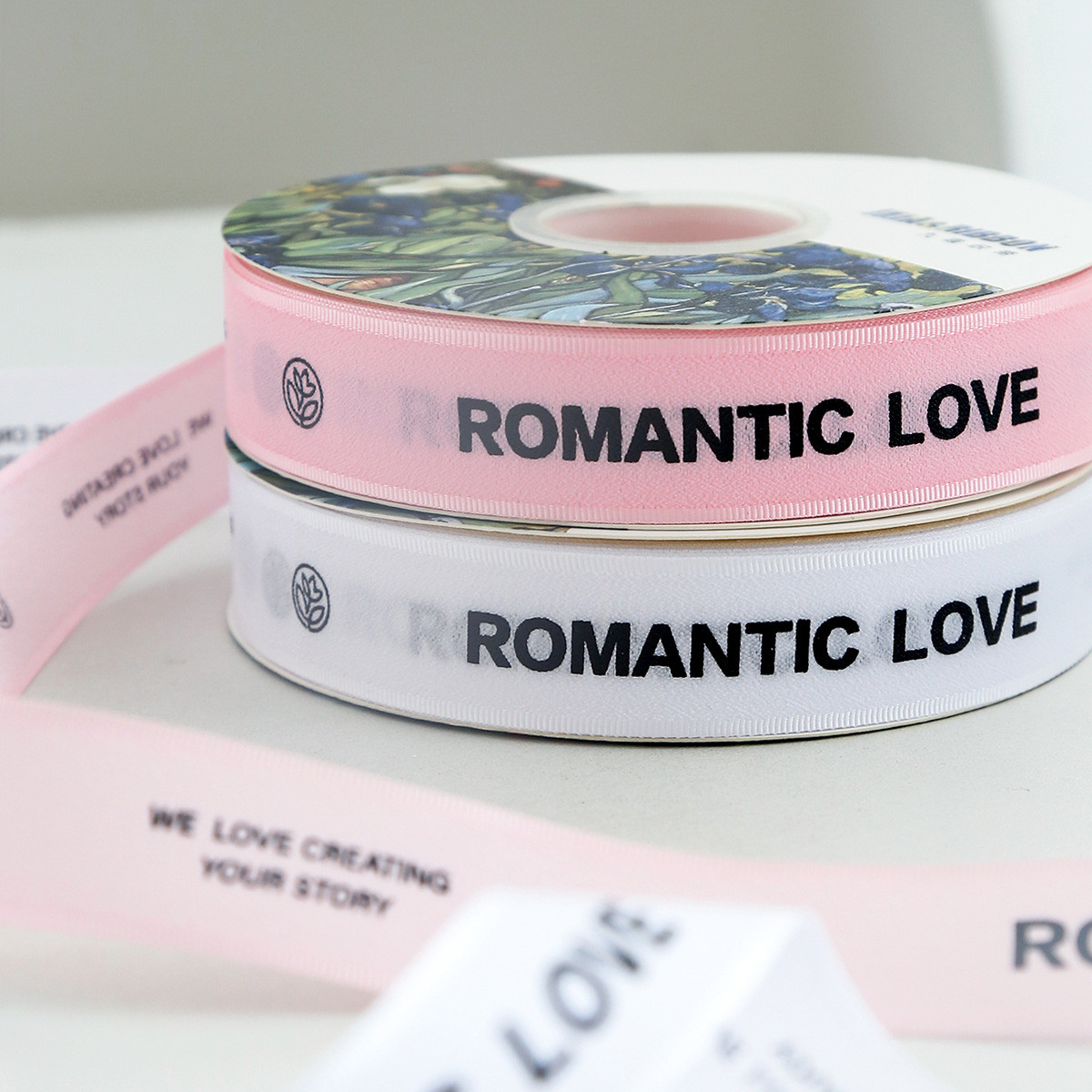2.5cm*36m Valentine's Day Printed Ribbon For Gift Box Package