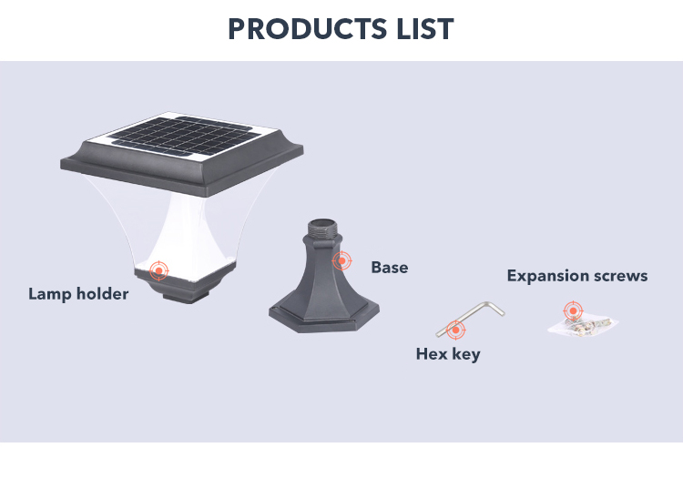 Intelligent Solar Pillar Light IP65 Water Resistant Multipurpose
