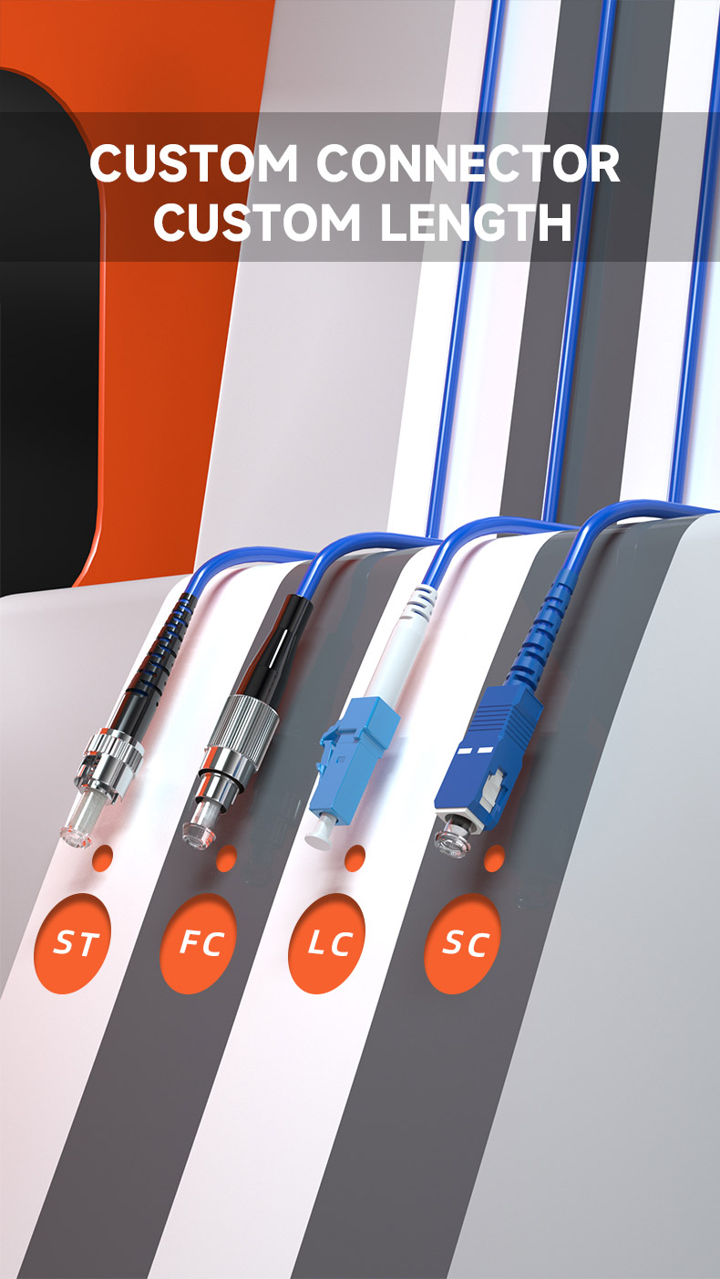 Single Mode ST/UPC-SC/UPC 3.0mm 1Core Fiber Optic Patch Cord for High Durability FTTH