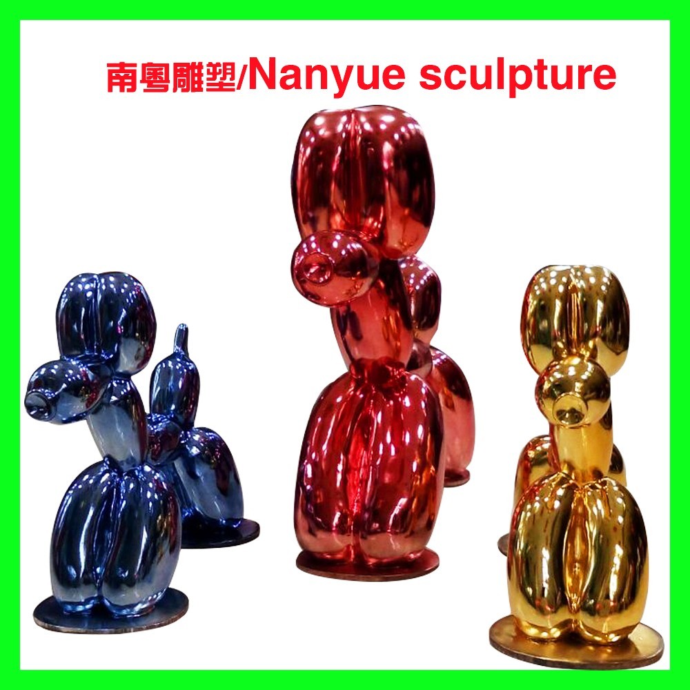 Hotel mall deco metal effect robert dog statue as decoration in park or hall center