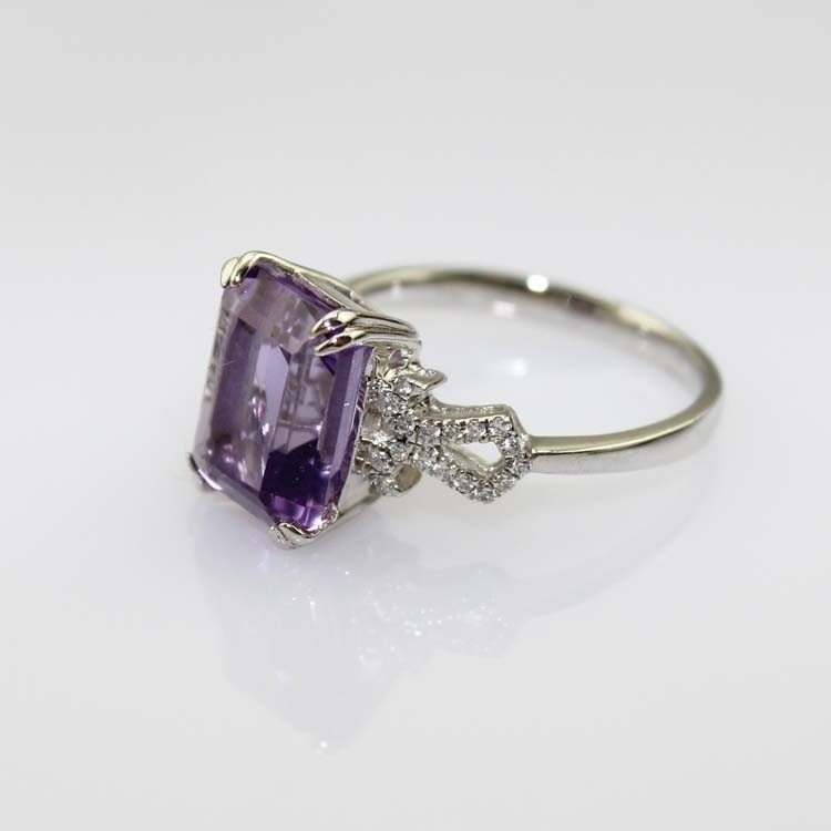 Design Jewelry 925 Silver with 8x10mm Citrine Cubic Zircon Ring (R214)
