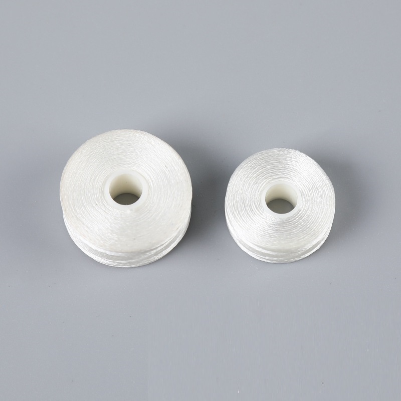2cm Diameter Embroidery Bottom Thread White Borderless L-Type 75D/2 Shuttle Core Sewing Prefound Bobbin 6