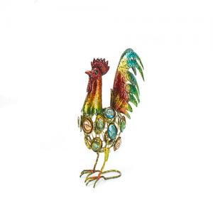 China Metal Garden Cock Roosters Ornaments Crafts Decor For Courtyard Outdoor Statue on sale