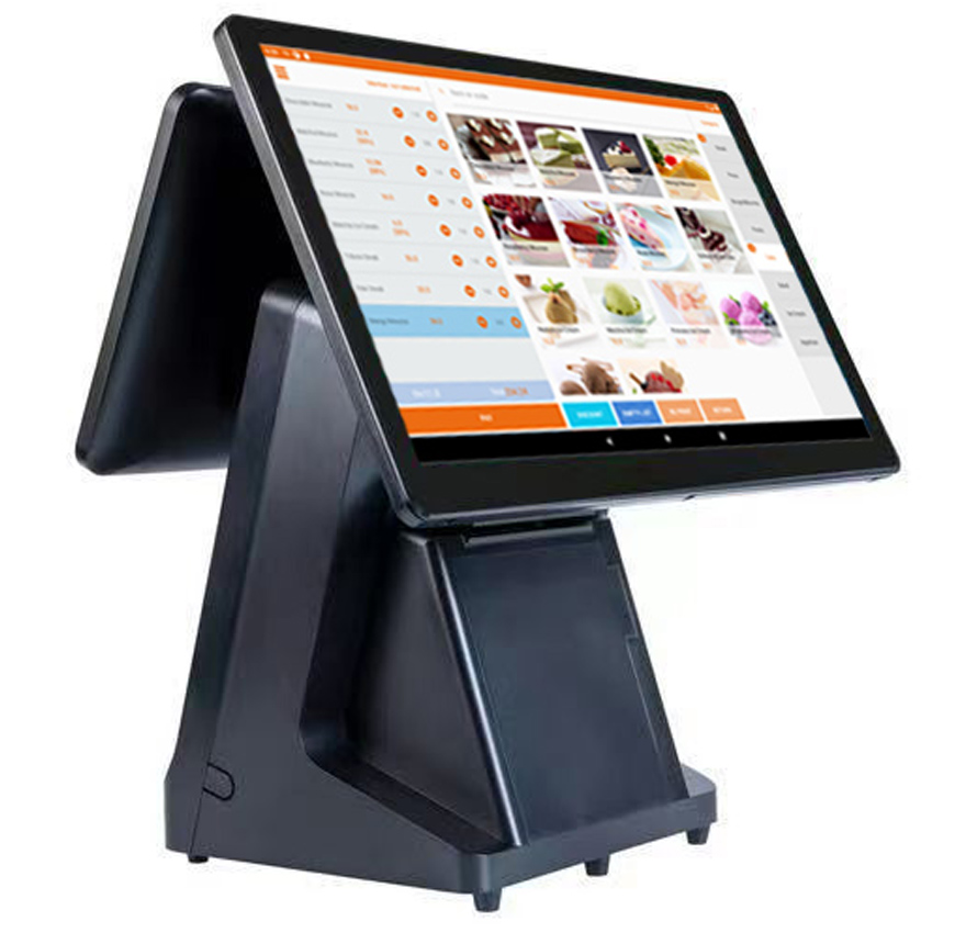 Supermarket POS Software with Thermal Printer 15.6" Main Display and Optional Scanner