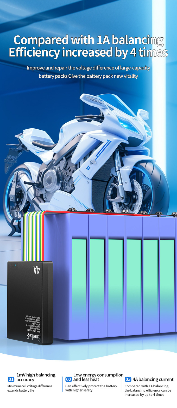 Enerkey Smart Active Balancer 4A 2S-24S LTO Lithium Battery Balancer For E-bike