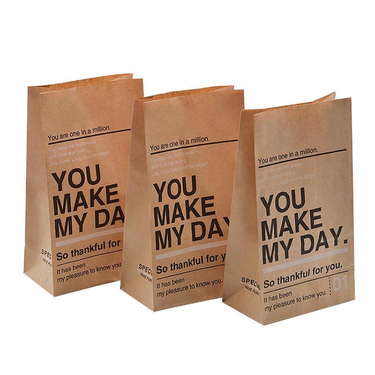 CMYK Recycled Kraft Toast Bread Paper Bag Custom 30x12x9