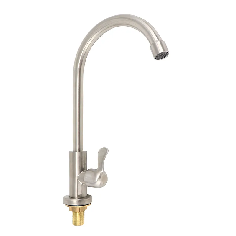 Induction Tap Silver Zinc Alloy Kitchen Sink Faucets With Earthenware Spool Material