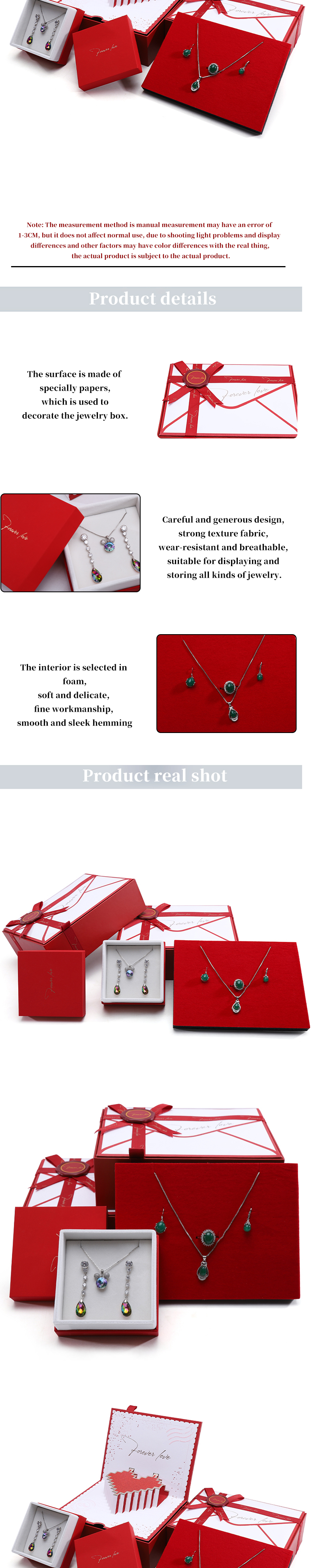 Luxury Storage Cardboard Paper Jewelry Gift Box With Pop Up Greeting Card