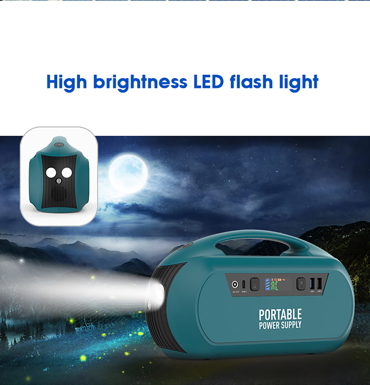 Emergency 222wh Portable Power Station 110V / 220V Outdoor Backup Battery