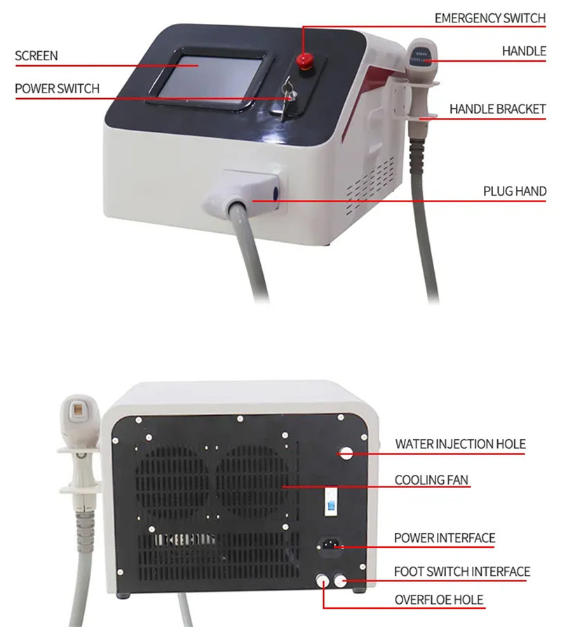 Portable Effective Painless 808 Diode Laser Hair Removal For Beauty Salon