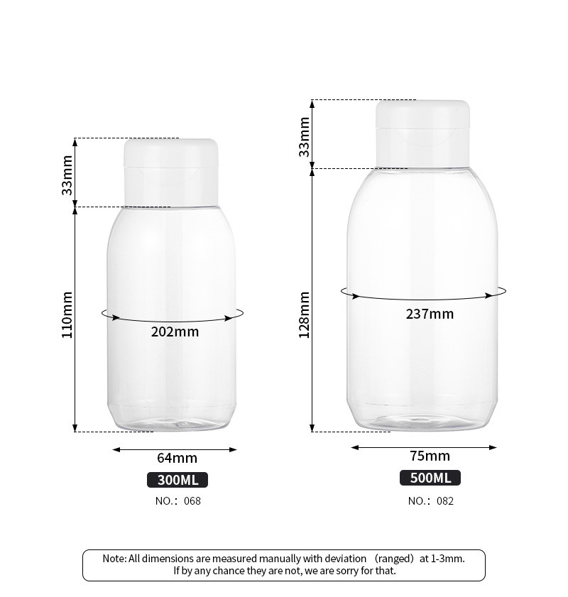 500ml Screw Top Squeeze Bottle Crown Shape 75mm Width Multiusage