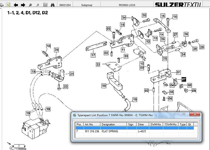 911-316-236 Flat Spring Sulzer Loom Accessories , Loom Replacement Parts