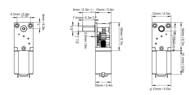 6V N20 Motor Single Shaft Small High Torque Motor Gear Reduction