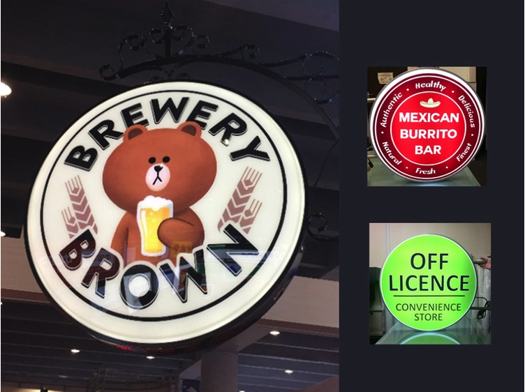 Customized Round Circle LED Display Indoor Outdoor Shop Store Dual Sides Waterproof Screen Sign Logo