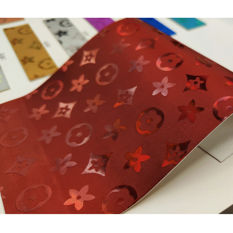 Handbag Laser Engrave PU Leather Colorful Pentagon Flower Artificial Leather PU