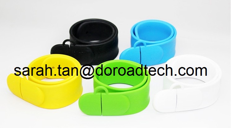 Silicone Bracelet USB2.0 Flash Pen Drive Customized Logo Printing